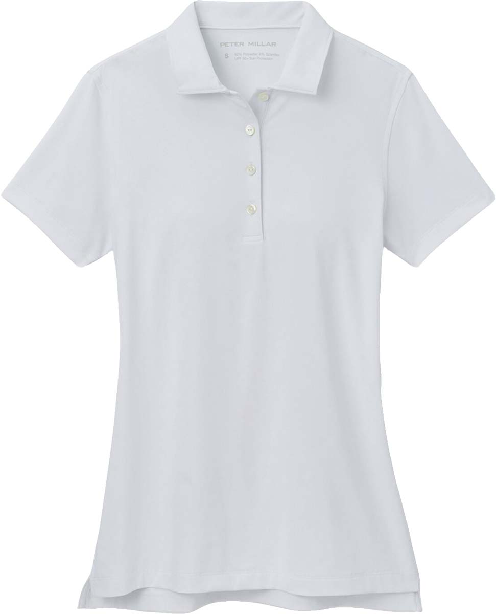 Peter Millar Women's Short Sleeve Button Polo Top - White